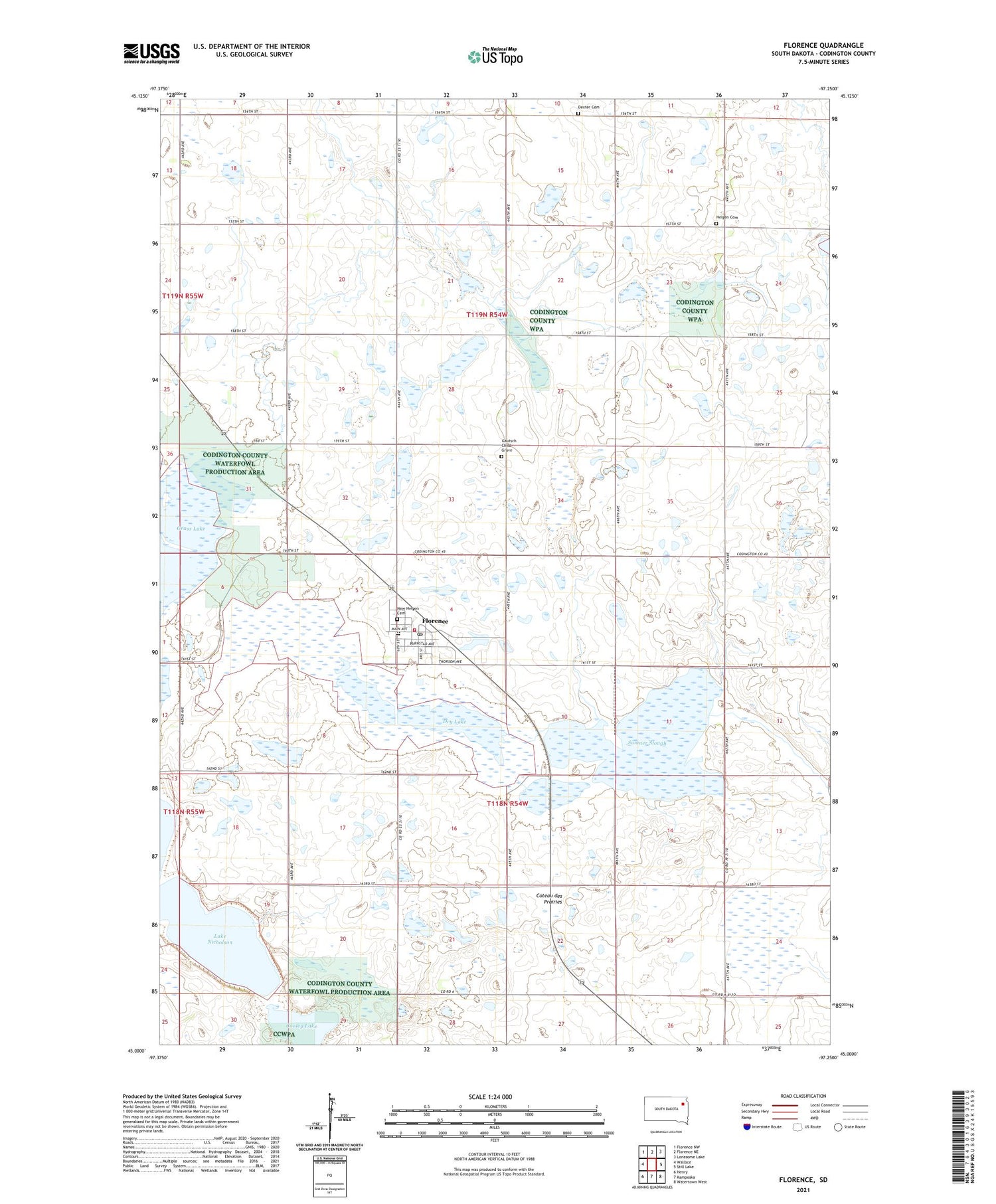 Florence South Dakota US Topo Map Image