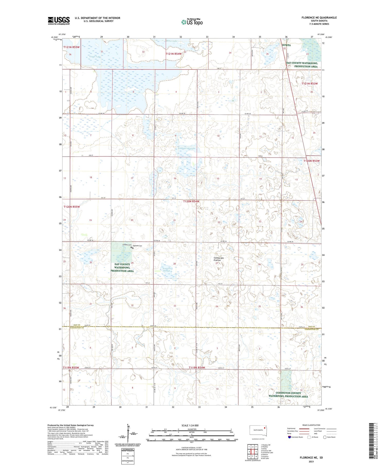 Florence NE South Dakota US Topo Map Image