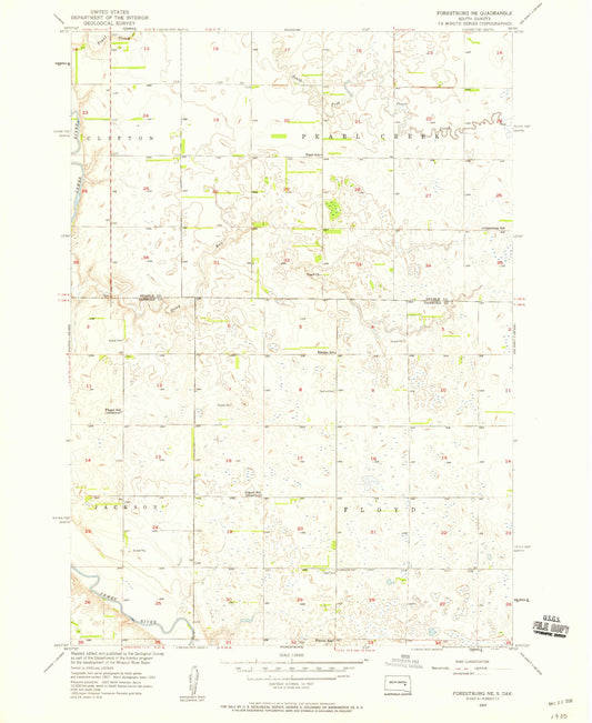 Classic USGS Forestburg NE South Dakota 7.5'x7.5' Topo Map Image