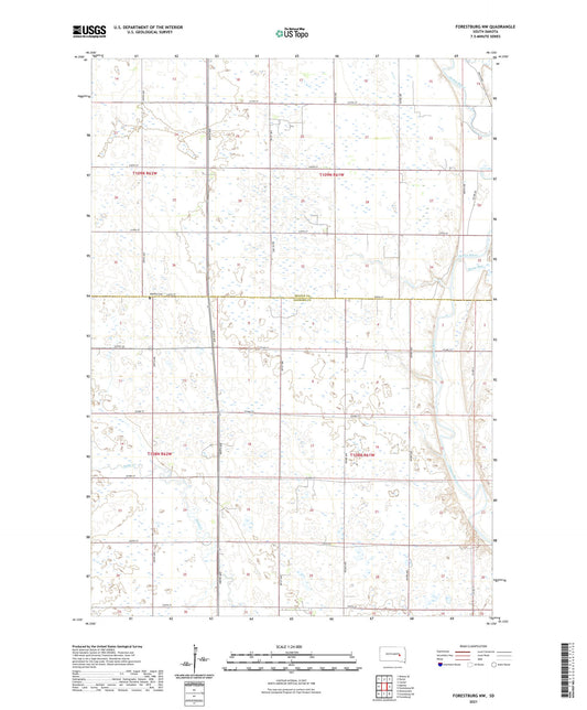 Forestburg NW South Dakota US Topo Map Image