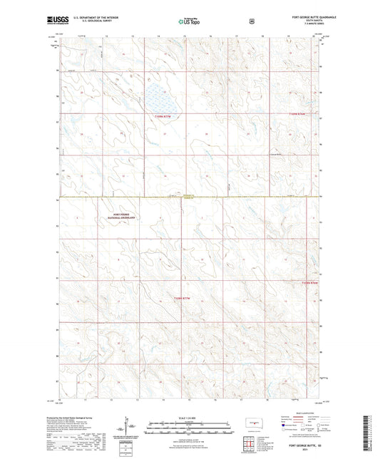 Fort George Butte South Dakota US Topo Map Image