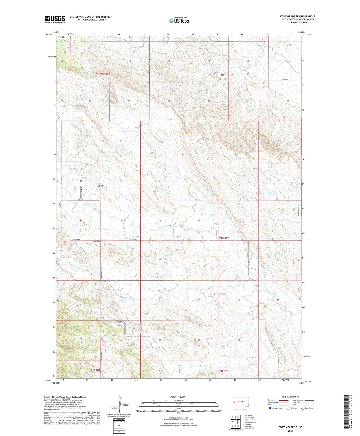 Fort Meade SE South Dakota US Topo Map Image