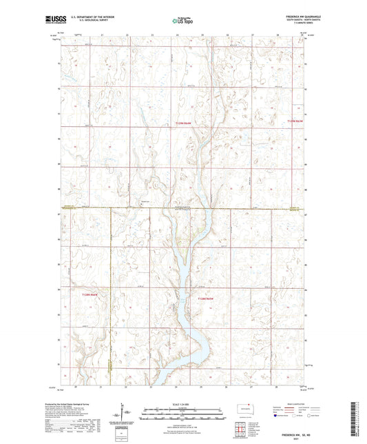 Frederick NW South Dakota US Topo Map Image