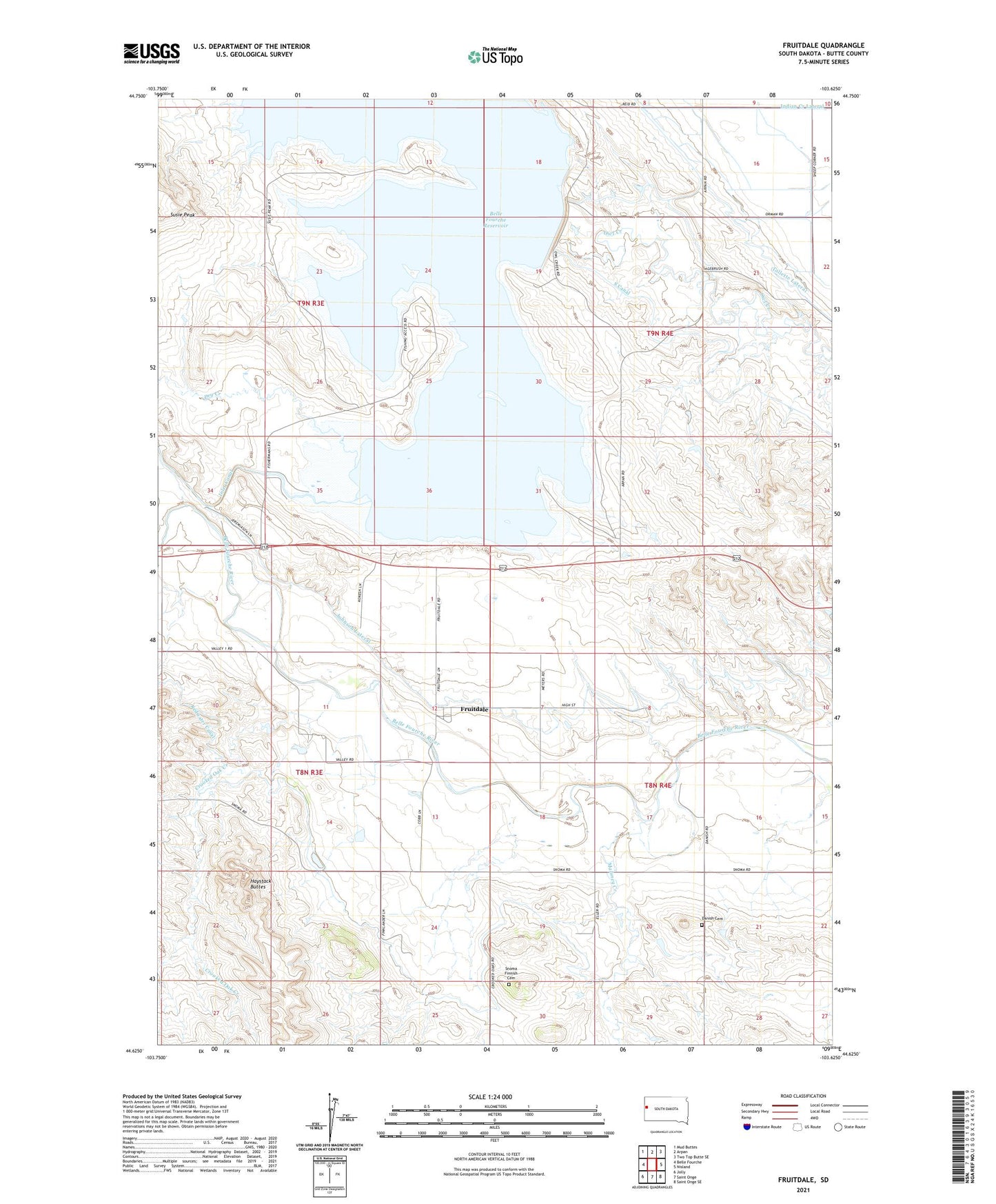 Fruitdale South Dakota US Topo Map Image