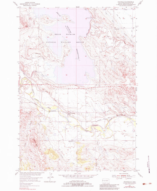 Classic USGS Fruitdale South Dakota 7.5'x7.5' Topo Map Image