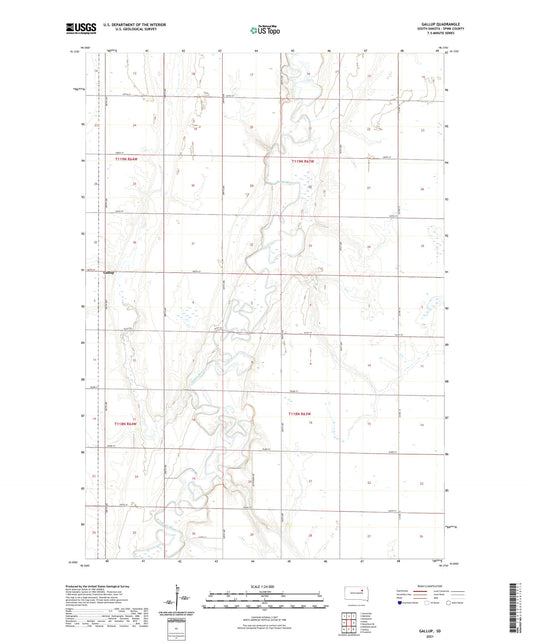 Gallup South Dakota US Topo Map Image
