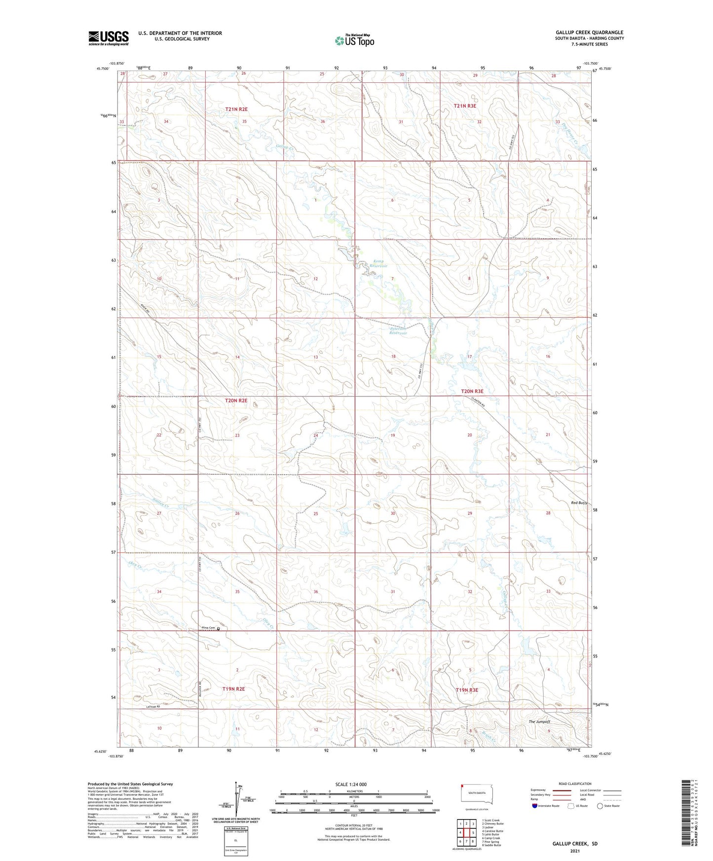 Gallup Creek South Dakota US Topo Map Image