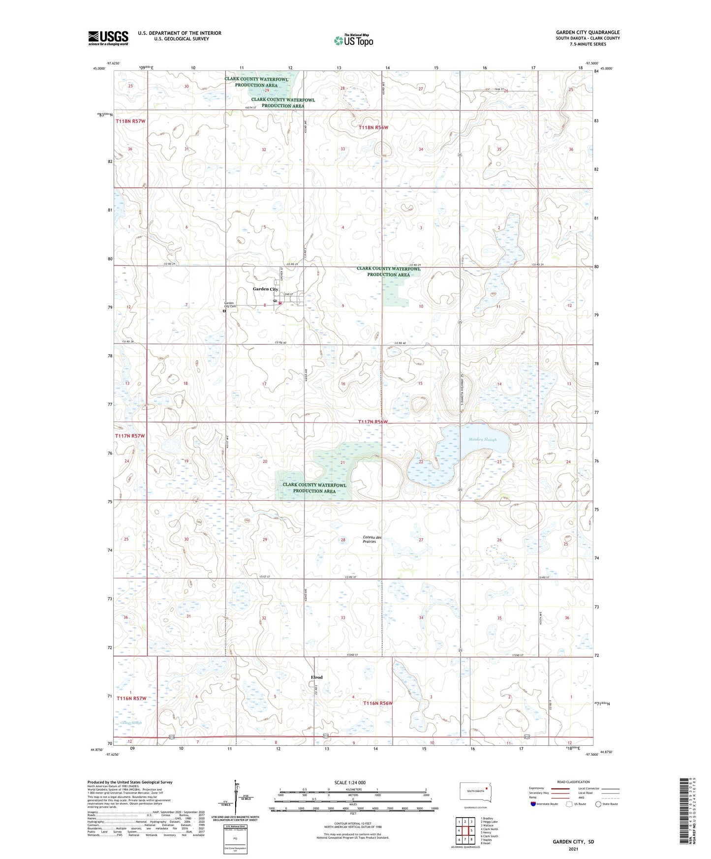 Garden City South Dakota US Topo Map Image