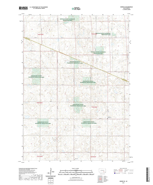 Geddes SE South Dakota US Topo Map Image