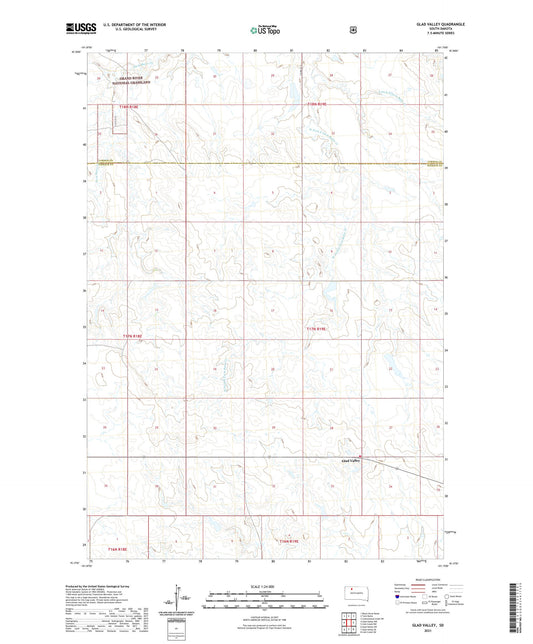 Glad Valley South Dakota US Topo Map Image