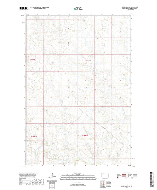 Glad Valley SE South Dakota US Topo Map Image
