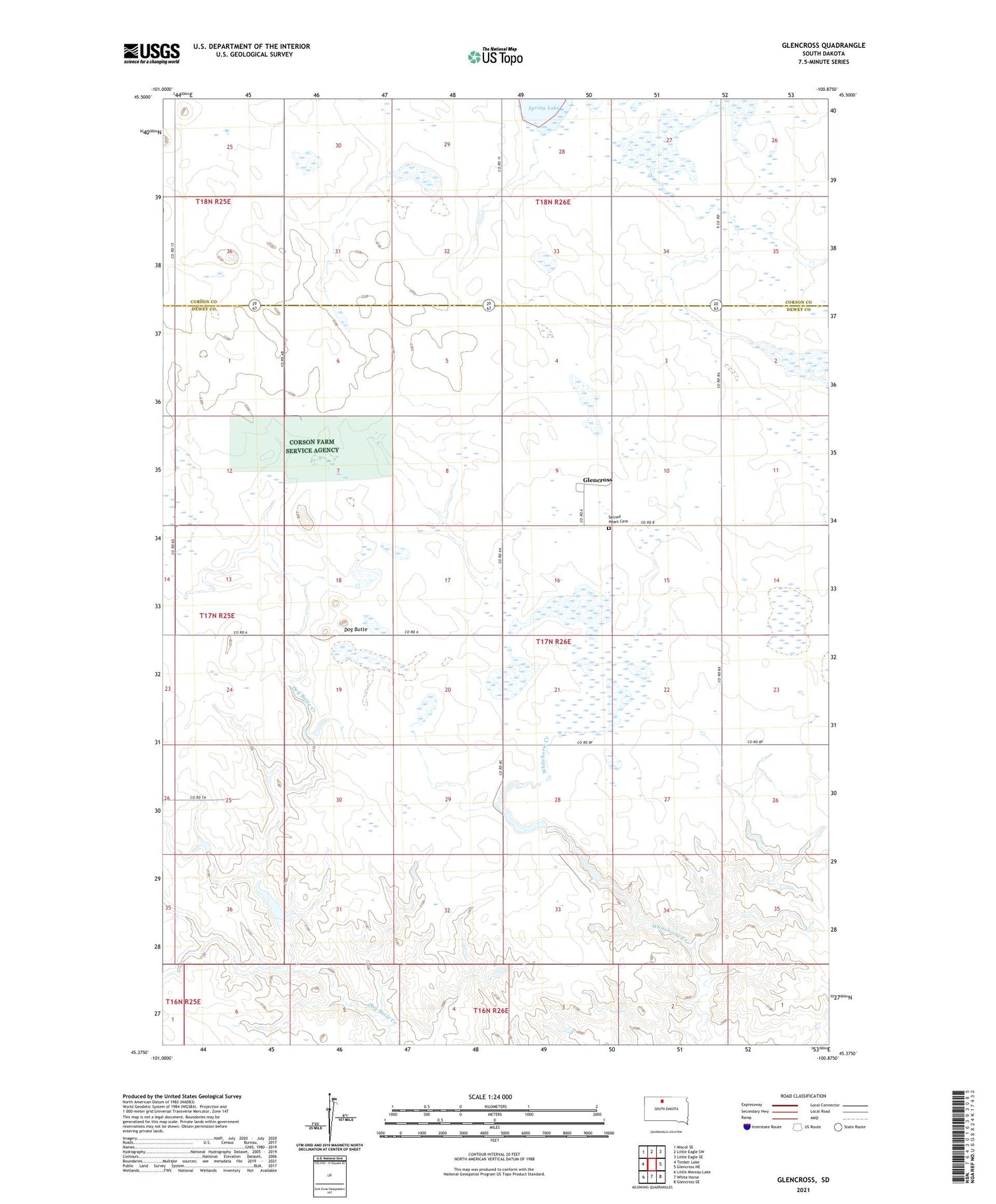 Glencross South Dakota US Topo Map Image