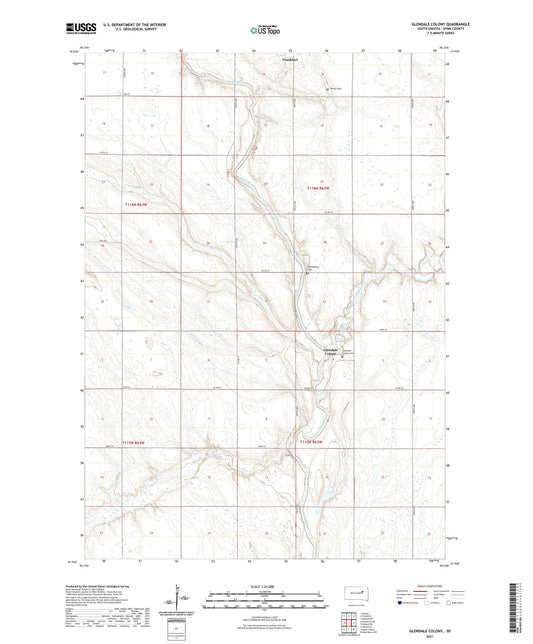 Glendale Colony South Dakota US Topo Map Image