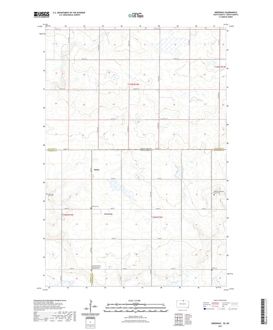 Greenway South Dakota US Topo Map Image