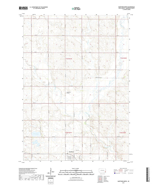 Hartford North South Dakota US Topo Map Image