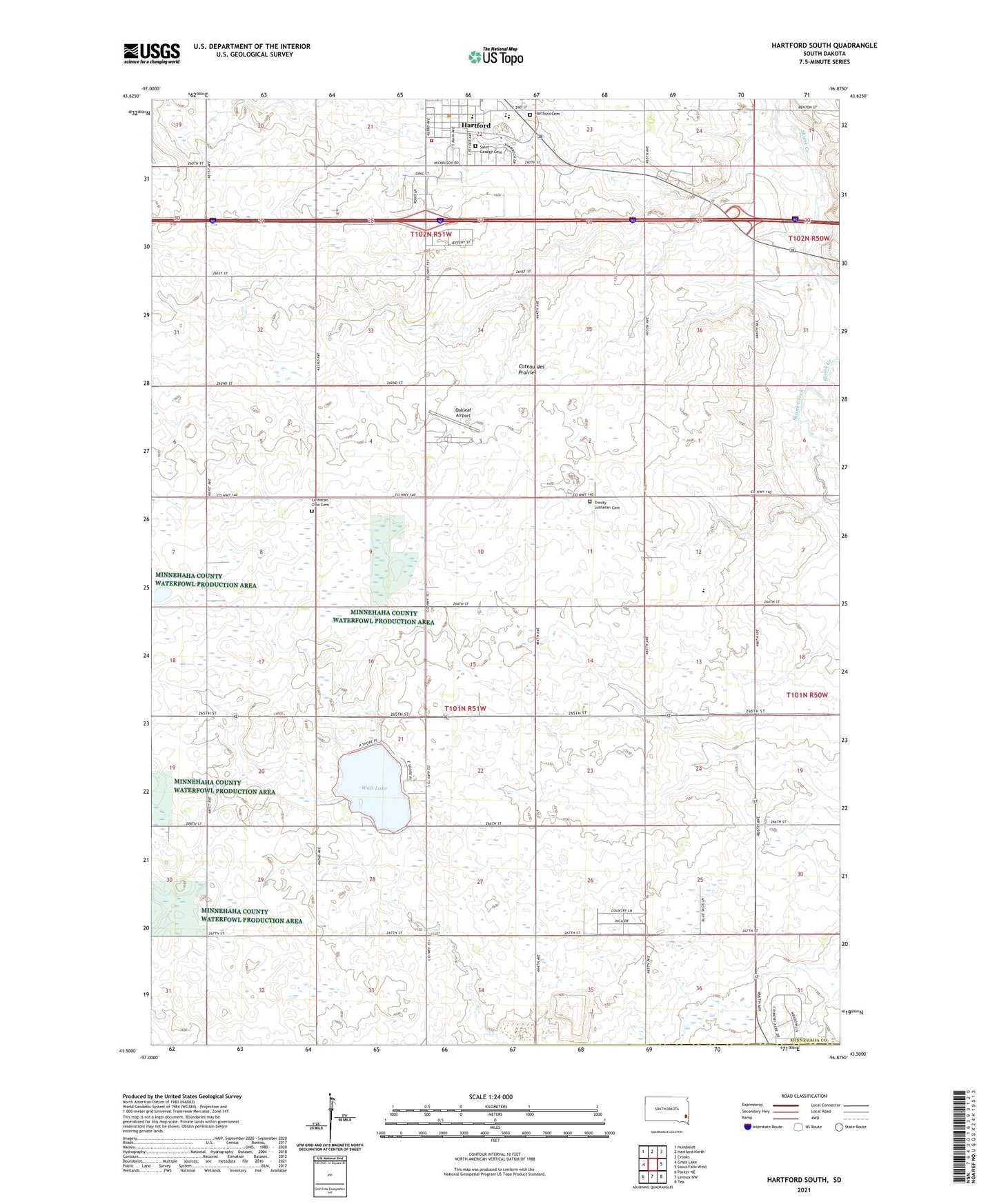 Hartford South South Dakota US Topo Map Image