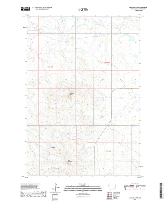 Haystack Butte South Dakota US Topo Map Image