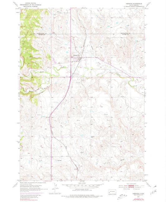 Classic USGS Hermosa South Dakota 7.5'x7.5' Topo Map Image