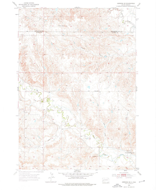 Classic USGS Hermosa SE South Dakota 7.5'x7.5' Topo Map Image