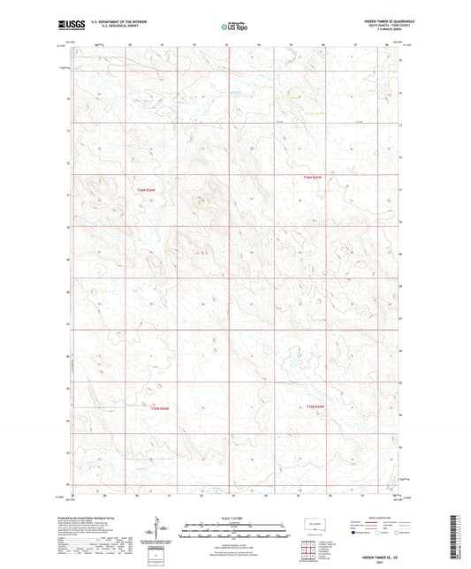 Hidden Timber SE South Dakota US Topo Map Image