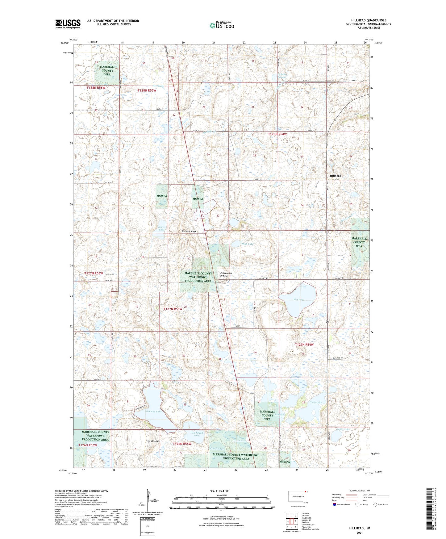 Hillhead South Dakota US Topo Map Image