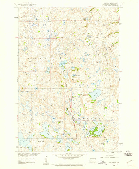 Classic USGS Hillhead South Dakota 7.5'x7.5' Topo Map Image