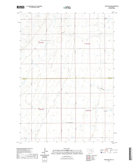 Hoagland Lake South Dakota US Topo Map Image