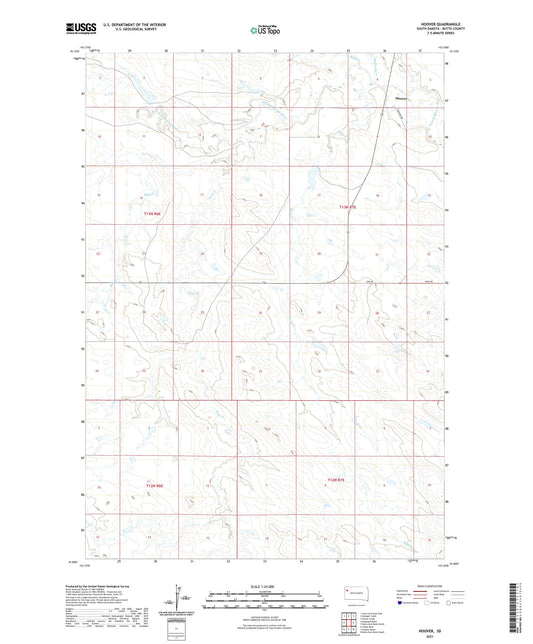 Hoover South Dakota US Topo Map Image