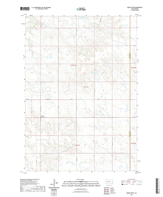 Horse Tooth South Dakota US Topo Map Image