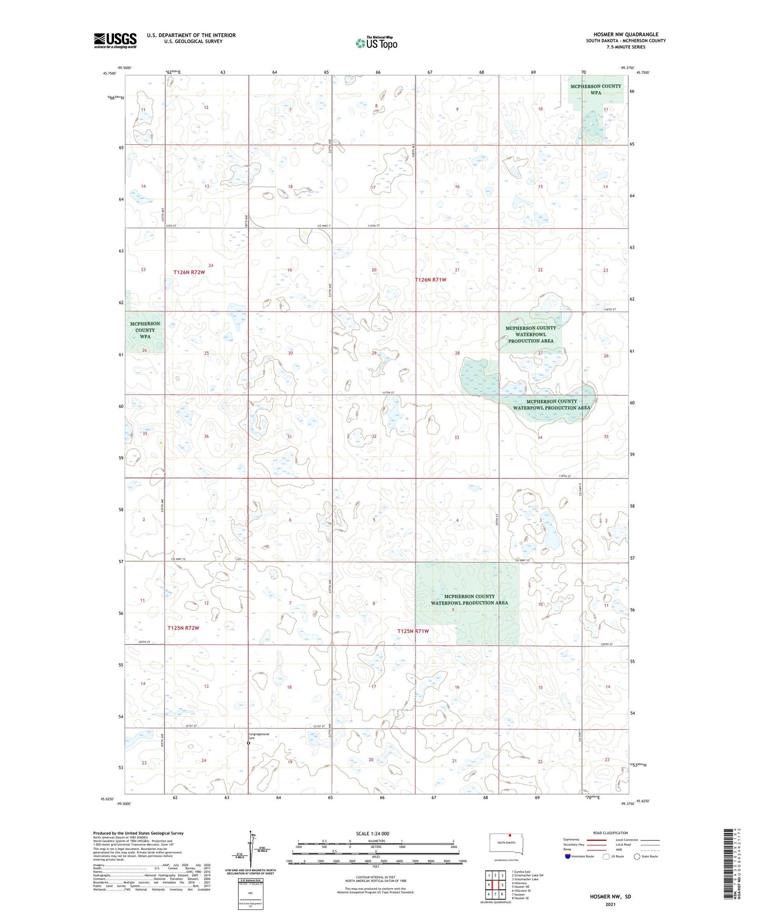 Hosmer NW South Dakota US Topo Map Image