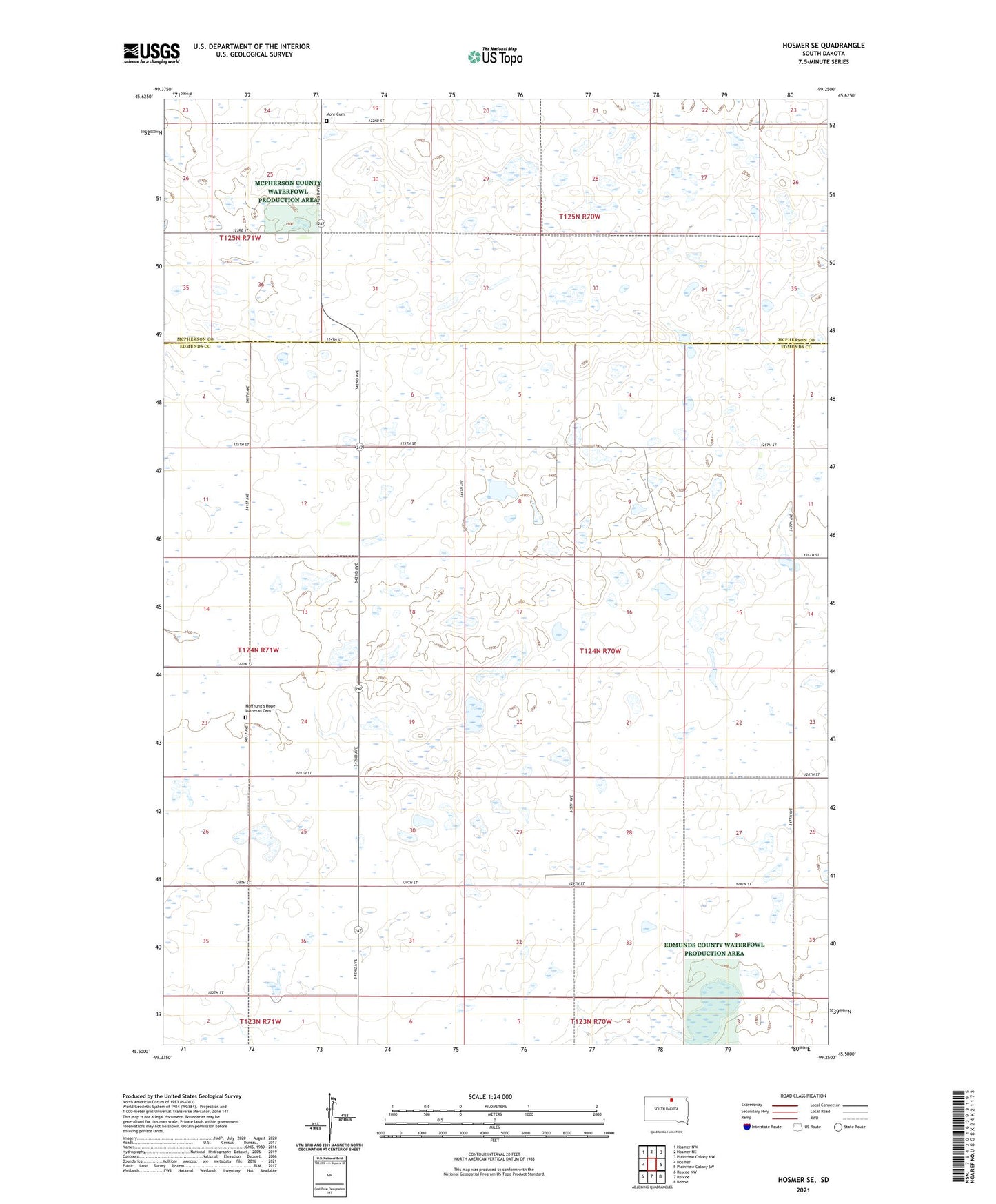 Hosmer SE South Dakota US Topo Map Image