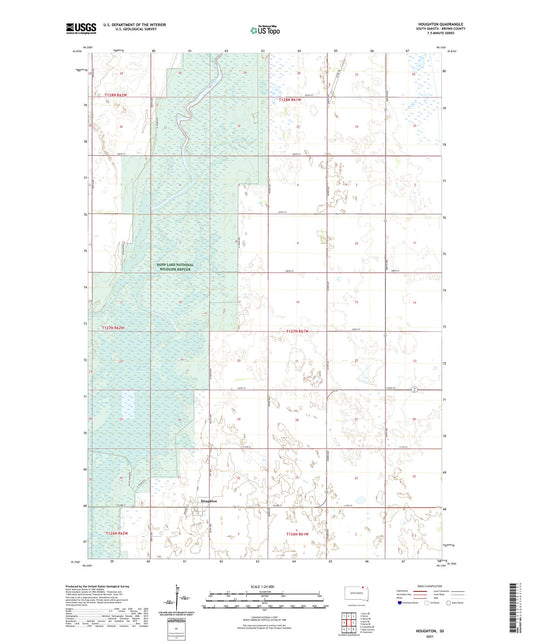 Houghton South Dakota US Topo Map Image