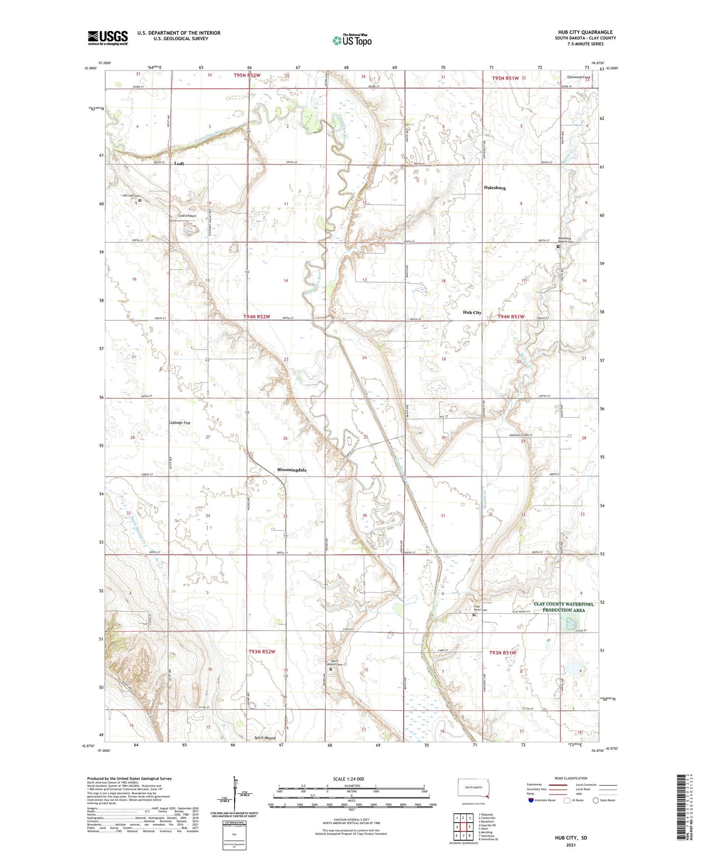 Hub City South Dakota US Topo Map Image