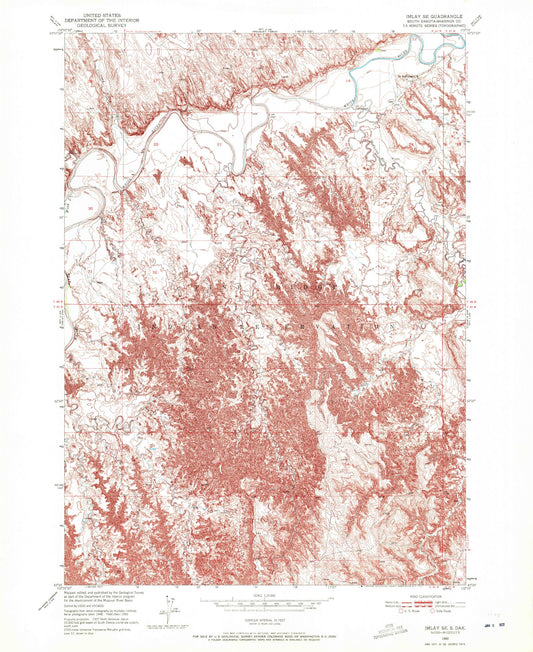 Classic USGS Imlay SE South Dakota 7.5'x7.5' Topo Map Image
