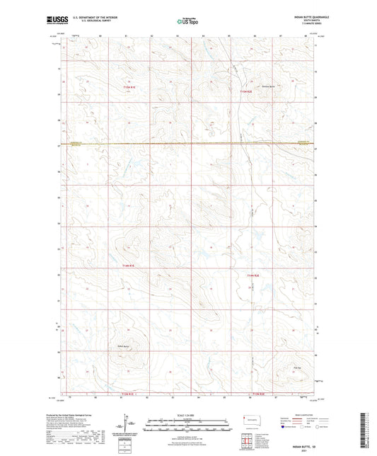 Indian Butte South Dakota US Topo Map Image