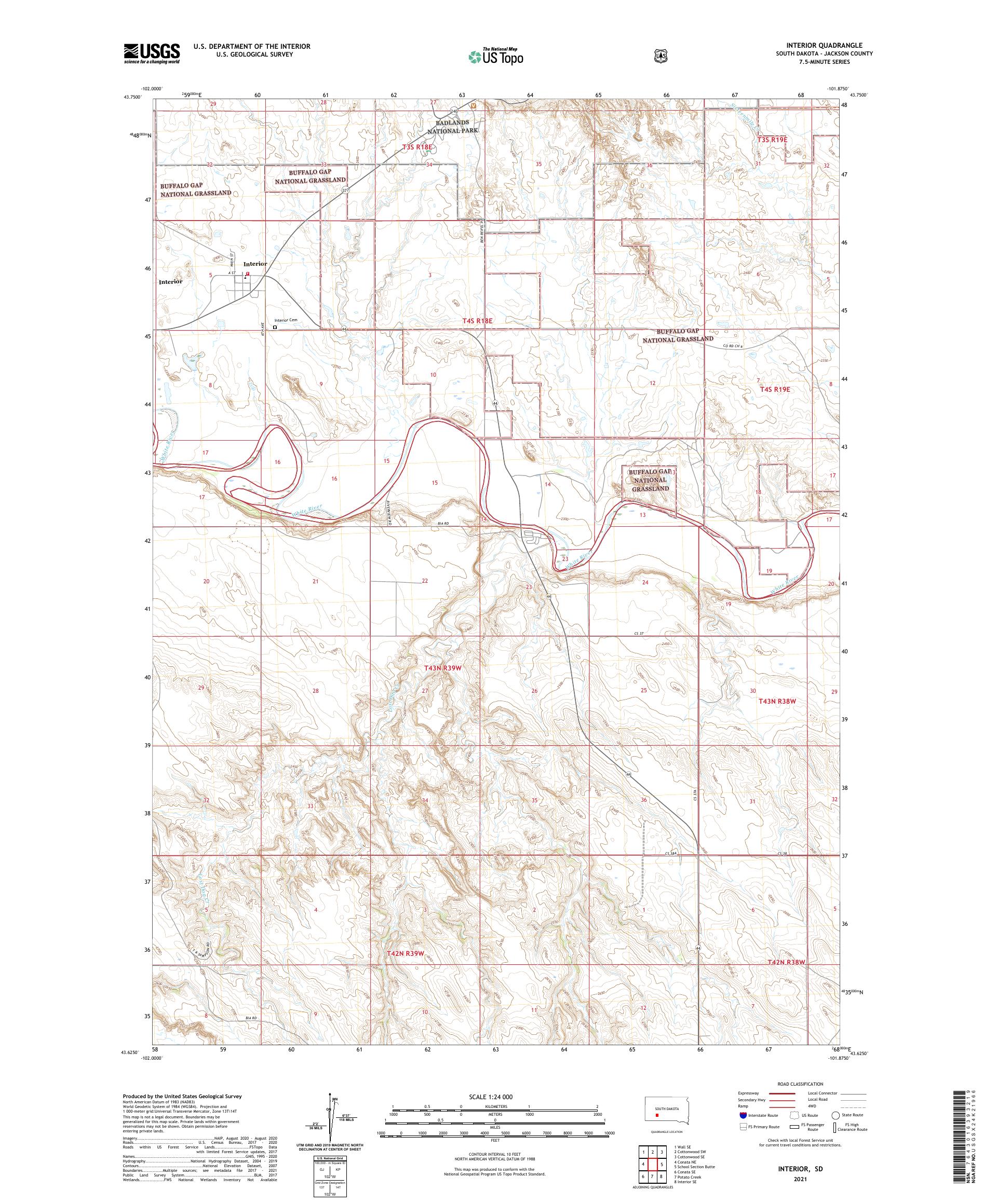 South Dakota Us Topo Map Mytopo