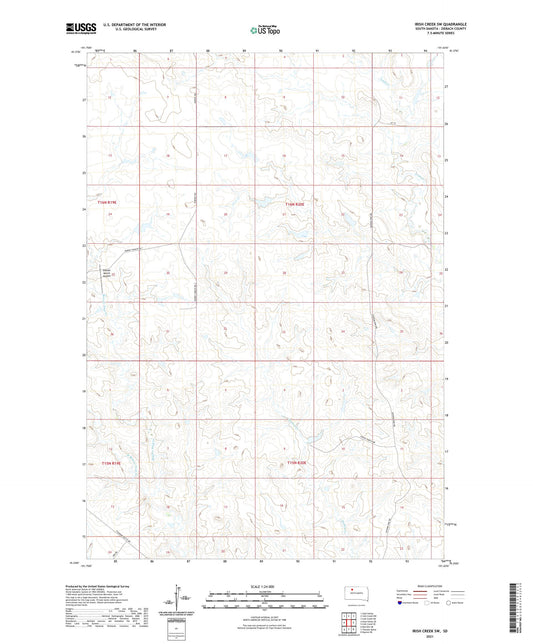 Irish Creek SW South Dakota US Topo Map Image