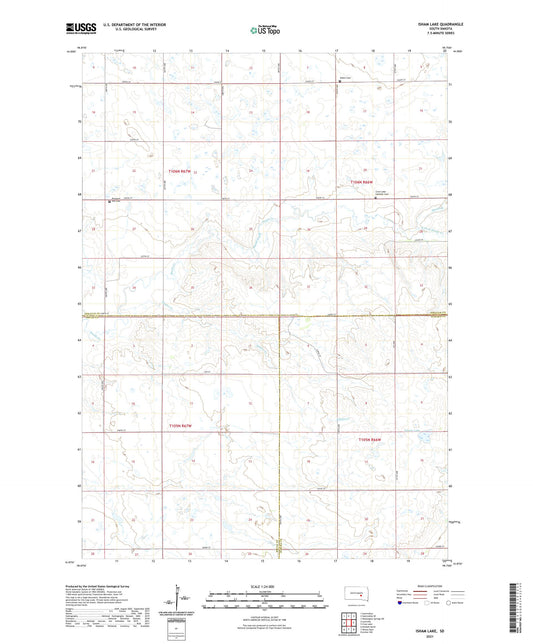 Isham Lake South Dakota US Topo Map Image