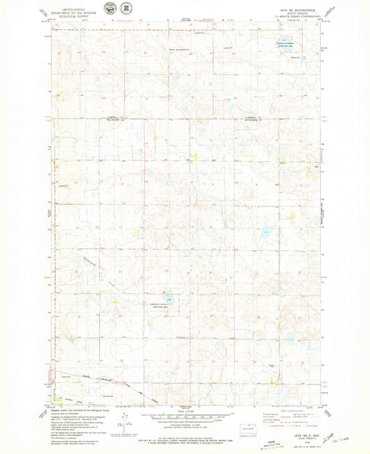 Classic USGS Java SE South Dakota 7.5'x7.5' Topo Map Image
