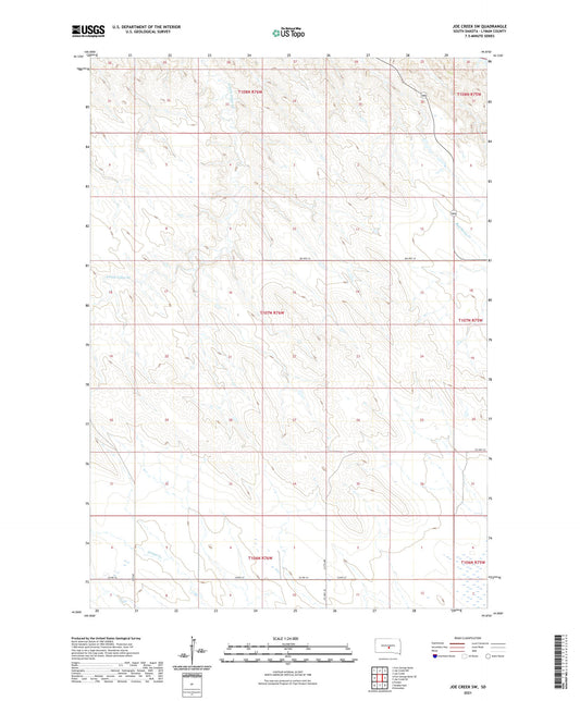 Joe Creek SW South Dakota US Topo Map Image
