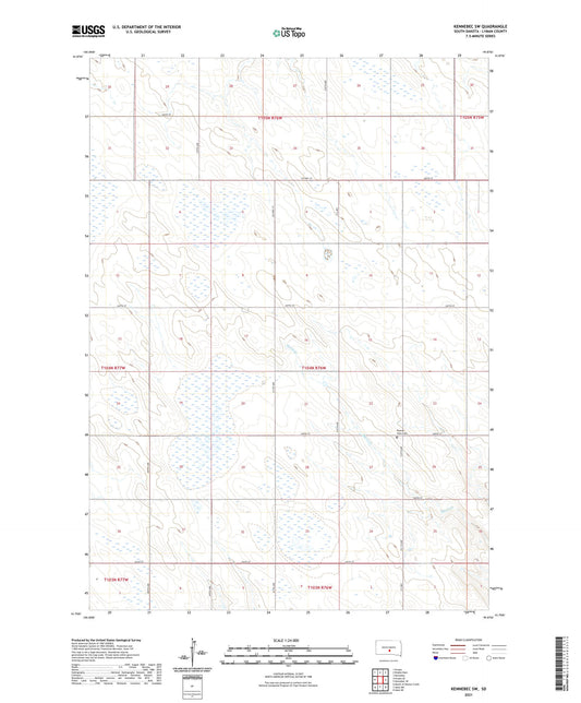 Kennebec SW South Dakota US Topo Map Image