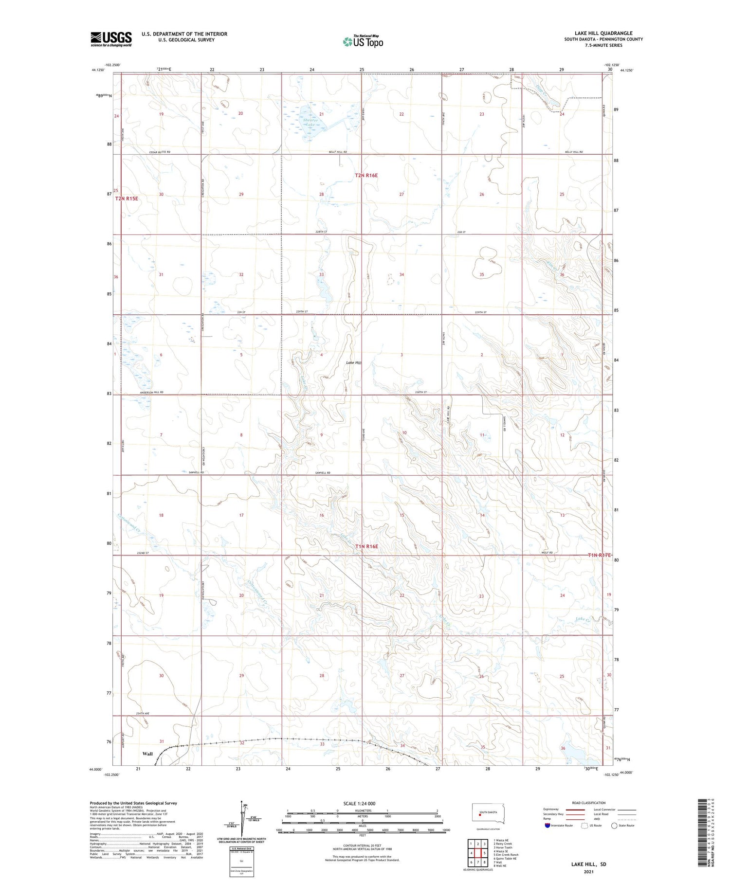 Lake Hill South Dakota US Topo Map Image