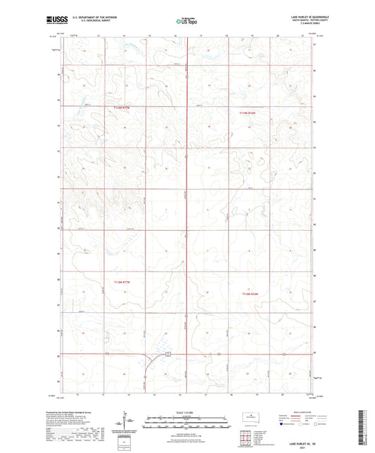 Lake Hurley SE South Dakota US Topo Map Image