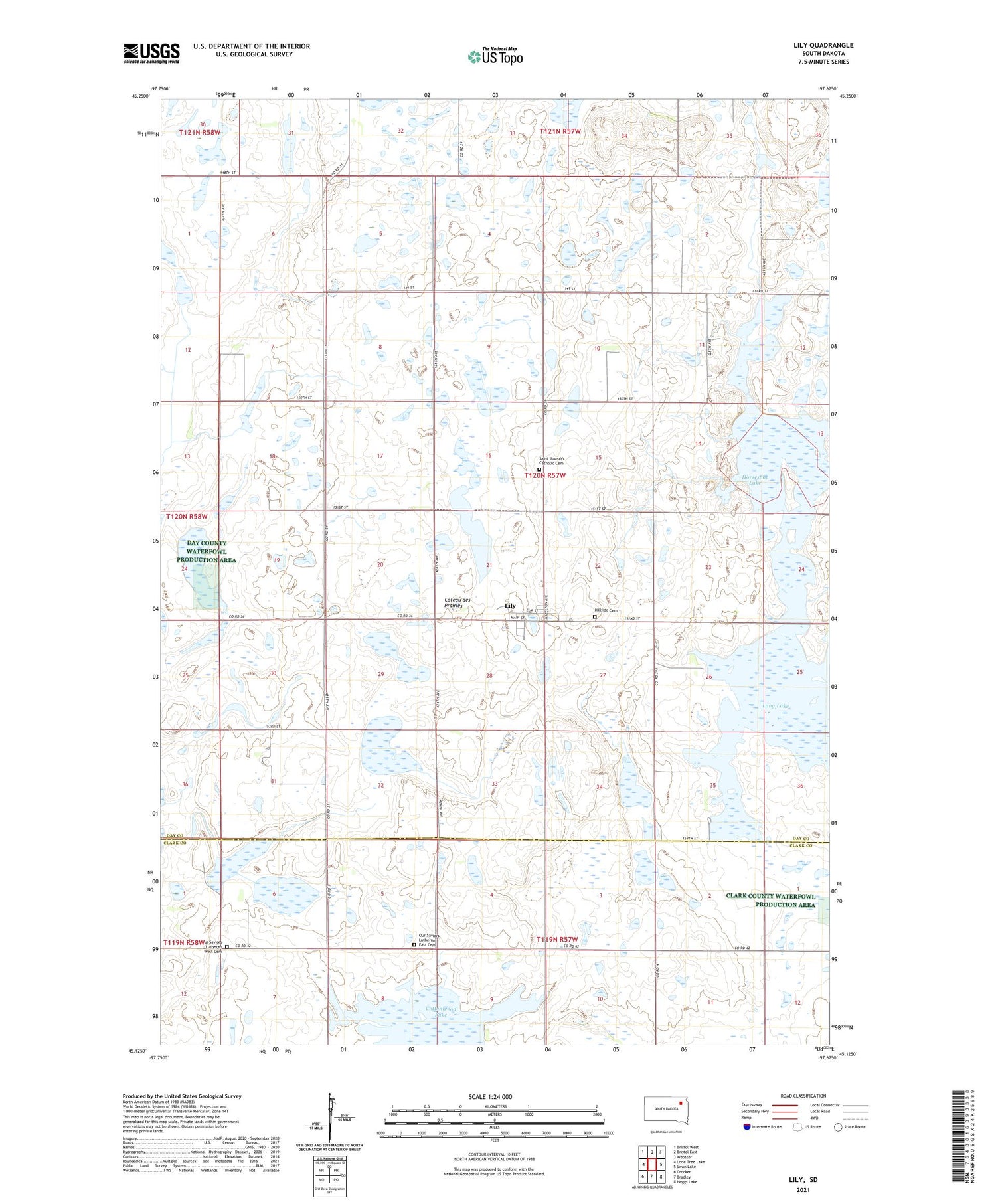 Lily South Dakota US Topo Map Image