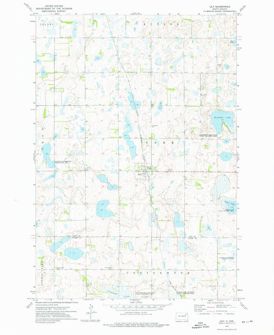 Classic USGS Lily South Dakota 7.5'x7.5' Topo Map Image