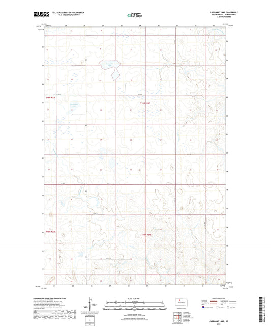 Livermant Lake South Dakota US Topo Map Image