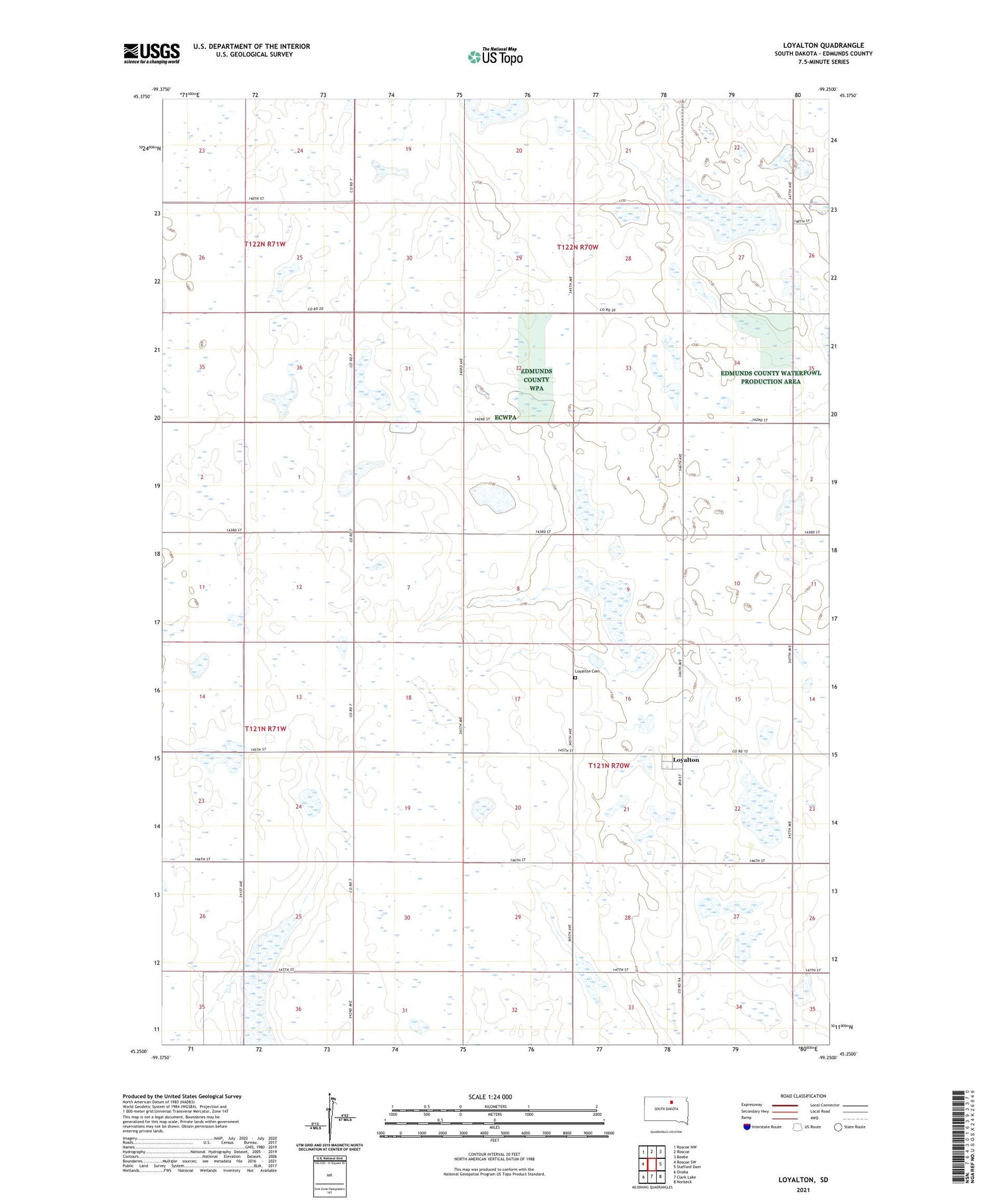 Loyalton South Dakota US Topo Map Image