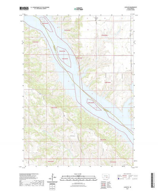 Lucas SE South Dakota US Topo Map Image