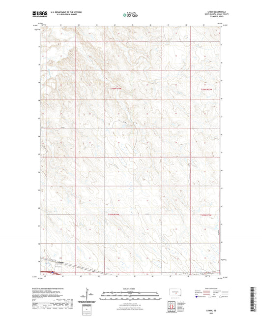 Lyman South Dakota US Topo Map Image