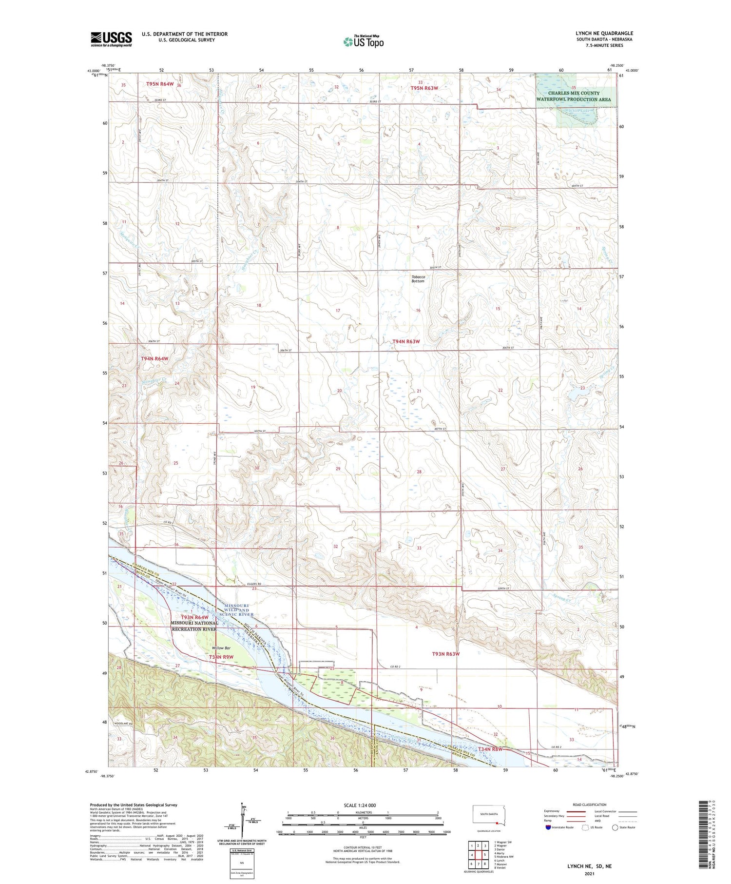 Lynch NE South Dakota US Topo Map Image